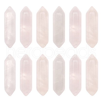 Olycraft 12Pcs Faceted Natural Rose Quartz Double Terminated Points G-OC0003-65-1