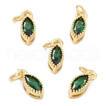Real 18K Gold Plated Brass Micro Pave Cubic Zirconia Charms ZIRC-L100-078G-02-1