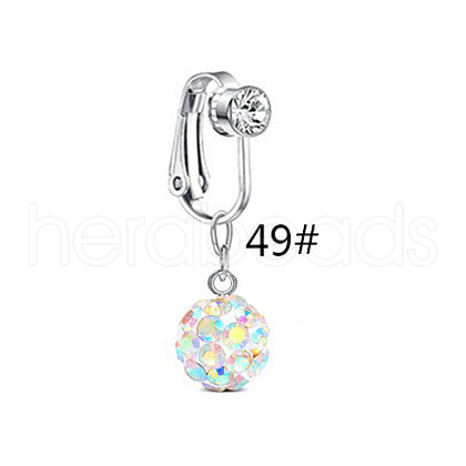 304 Stainless Steel Pave Clear AB Cubic Zirconia Clip on Belly Rings FS-WGD716D-02-1