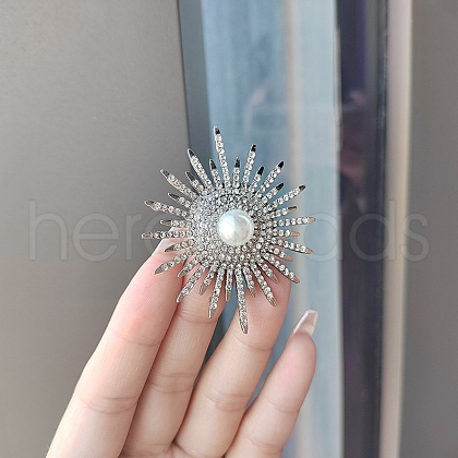 Sunflower Alloy Rhinestone Brooches for Backpack Clothes PW-WGE9B1D-01-1