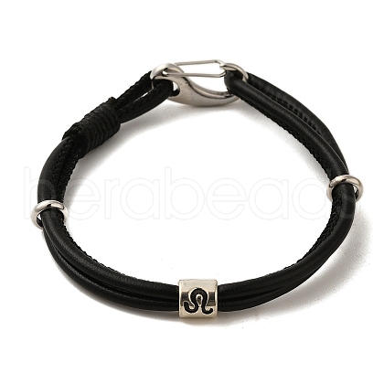 PU Leather Round Cord Multi-strand Bracelets SJEW-K002-07J-1