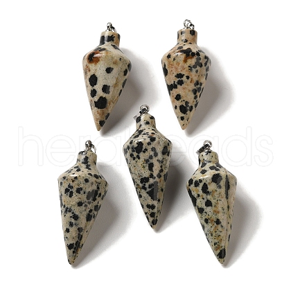 Natural Dalmatian Jasper Pendants G-Z055-02P-01-1