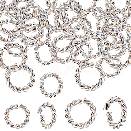 Beebeecraft 120Pcs 2 Styles 304 Stainless Steel Twisted Jump Rings STAS-BBC0002-97-1