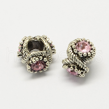 Alloy Rhinestone European Beads MPDL-R036-10H-1