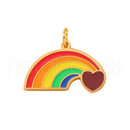 Pride 304 Stainless Steel Enamel Pendants STAS-B079-01G-07-1