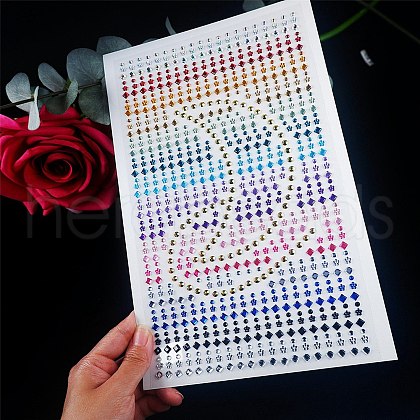 Self Adhesive Acrylic Rhinestone Stickers STIC-PW0012-04C-01-1