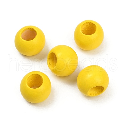 Spray Painted Wood Beads WOOD-F017-05E-1