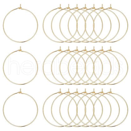 CREATCABIN 80Pcs Long-Lasting Plated Brass Hoop Earrings Findings KK-CN0003-13-1