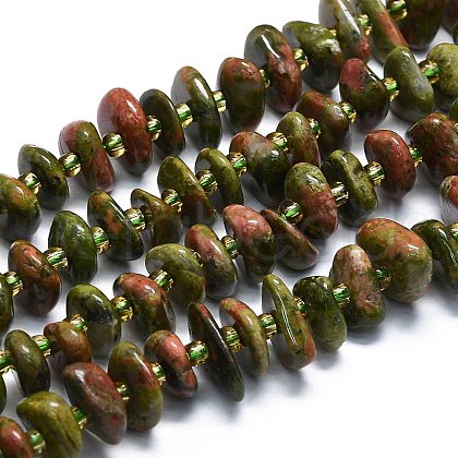 Natural Unakite Beads Strands G-K245-H12-01-1