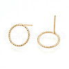 Brass Stud Earrings EJEW-N018-006-NF-2