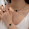Alloy Enamel with Crystal Rhinestone Curb Chain Necklaces & Bracelets & Rings Sets FS-WG6B7CA-02-2