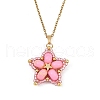 Handmade Glass Seed Beaded and Synthetic Imperial Jasper Dyed Beads Star Pendant Necklaces for Women NJEW-MZ00114-03-2