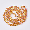 Electroplate Transparent Glass Beads Strands EGLA-T020-04C-2