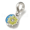 Rack Plating Alloy Enamel European Dangle Charms PALLOY-A009-13P-2