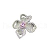 Brass Rhinestone Finger Rings for Women FS-WGC1A7E-02-5