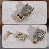 HOBBIESAY 1PC Tibetan Style Wolf Shaped Brass Shackle Clasps FIND-HY0002-78-4