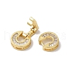 Rack Plating Brass Micro Pave Clear Cubic Zirconia Fold Over Clasps KK-A222-15G-2