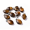 Natural Tiger Eye Pendants G-B041-03P-04-1