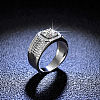 Rhodium Plated 925 Sterling Silver Micro Pave 6.5x3.9mm Cubic Zirconia Finger Rings WGBE16F-20-3