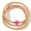 3Pcs Golden Luxury Brass Beaded Gothic Cross Ladies Elastic Bracelet Sets MP9967-1-1