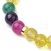 Round Natural & Synthetic Mixed Gemstone Beaded Stretch Bracelets for Women Men BJEW-JB11557-3