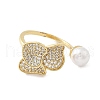 Brass Micro Pave Cubic Zirconia Cuff Rings for Women RJEW-P129-02G-3