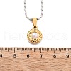 304 Stainless Steel & Plastic Imitation Pearl Flat Round Pendant Necklaces for Women NJEW-S439-05GP-5