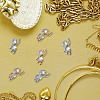 DELORIGIN 12Pcs 2 Colors Brass Cubic Zirconia Charms KK-DR0001-08-7
