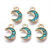 Light Gold Plated Alloy Enamel Pendants ENAM-R136-19E-1