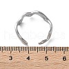 Non-Tarnish 304 Stainless Steel Wave Open Cuff Ring for Women RJEW-C040-02P-4