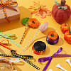   8Rolls 8 Colors Halloween Polyester Printed Grosgrain Ribbon OCOR-PH0004-26-5