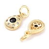 Brass Micro Pave Cubic Zirconia Charms KK-C051-02G-04-2