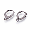 Brass Micro Pave Cubic Zirconia Leverback Earring Findings KK-O106-46B-1