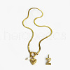 304 Stainless Steel Letter and Heart Pendant Necklaces for Women FS-WG694DF-26-1