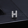 Platinum Brass Micro Pave Cubic Zirconia Stud Earrings XI6969-8-1