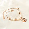 304 Stainless Steel Clover Charm Bracelets for Women BJEW-A036-26G-2