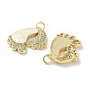 Brass Micro Pave Clear Cubic Zirconia Pendants KK-L213-026G-2
