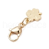 Clover Brass Pendant Decorations HJEW-JM02741-02-4