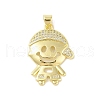 Rack Plating Brass Cubic Zirconia Pendants KK-S380-30G-02-1