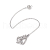 Non-Tarnish Stainless Steel Braided Chain Macrame Pouch Empty Stone Holder Dowsing Pendulums PALLOY-JF02738-3