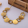 Alloy Disc Ring Beaded Bib Necklaces for Women FS-WG77100-01-3