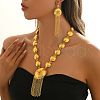 Alloy Round Flower Tassels Earrings & Necklaces Sets for Women KM2435-5