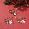 3Pcs 3 Style Christmas Tree & Santa Claus & Snowflake & Word Noel Enamel Safety Pin Brooches JEWB-TA00013-2