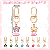 Alloy Enamel Flower Pendant Decorations HJEW-PHE00002-2