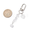 Heart Round Natural Rose Quartz Pendant Decorations HJEW-JM03194-03-3