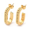 Ion Plating(IP) 304 Stainless Steel Oval Stud Earrings EJEW-A104-28G-1