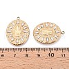 304 Stainless Steel Micro Pave Cubic Zirconia Pendants STAS-N109-205G-3