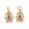 Brass Micro Pave Colorful Cubic Zirconia Charms KK-E068-VF144-2