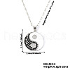 Elegant Brass Pave Black and White Cubic Zirconia Yin-yang Pendant Necklaces KO6375-2-2