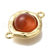 Natural Carnelian(Dyed & Heated) Flat Round Links Connector Charms KK-K388-04G-2